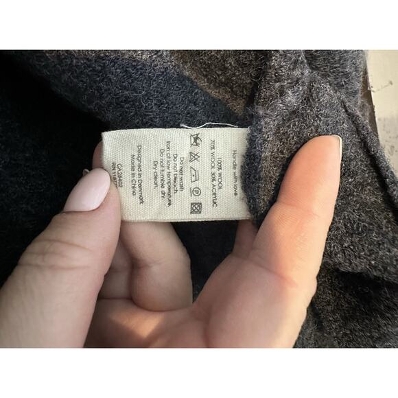 Gro A Live Size 40 Women Full ZIP Wool Sweater Jacket Asymmetrical Mix Knit CLT - Picture 7 of 8